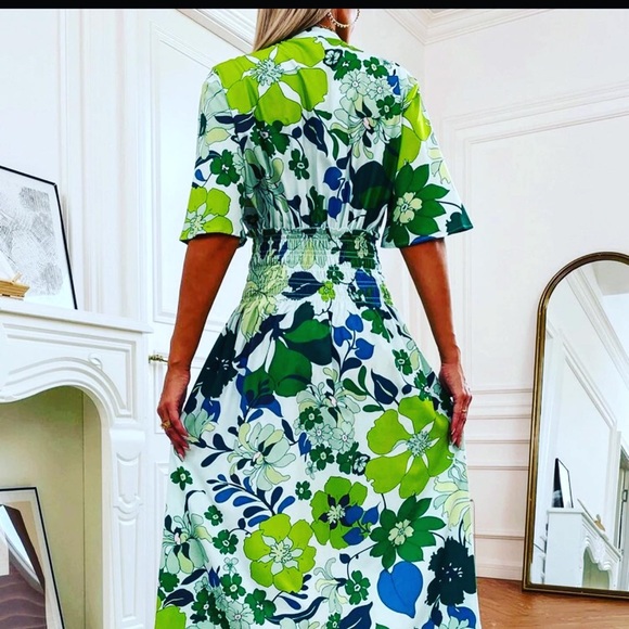 NWT MOD RETRO 1960’s STYLE PSYCHEDELIC FLORAL BRIGHT COLOR SHIRT DRESS L - Picture 3 of 8